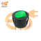 10A 250V AC 3 pin SPST Green Color Round Plastic Rocker Switch with Indicator Pack of 5